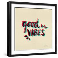 Good Vibes - Red and Cyan Ink-Cat Coquillette-Framed Giclee Print