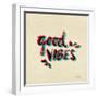 Good Vibes - Red and Cyan Ink-Cat Coquillette-Framed Giclee Print