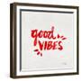 Good Vibes - Red Ink-Cat Coquillette-Framed Giclee Print