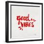 Good Vibes - Red Ink-Cat Coquillette-Framed Giclee Print