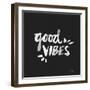 Good Vibes - White Ink-Cat Coquillette-Framed Premium Giclee Print