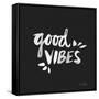 Good Vibes - White Ink-Cat Coquillette-Framed Stretched Canvas