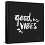 Good Vibes - White Ink-Cat Coquillette-Framed Stretched Canvas