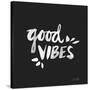 Good Vibes - White Ink-Cat Coquillette-Stretched Canvas