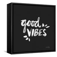 Good Vibes - White Ink-Cat Coquillette-Framed Stretched Canvas