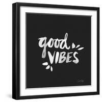 Good Vibes - White Ink-Cat Coquillette-Framed Giclee Print