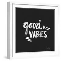 Good Vibes - White Ink-Cat Coquillette-Framed Giclee Print