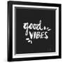 Good Vibes - White Ink-Cat Coquillette-Framed Giclee Print