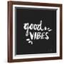 Good Vibes - White Ink-Cat Coquillette-Framed Giclee Print