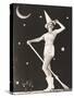 Good Witch on Her Broomstick-null-Stretched Canvas