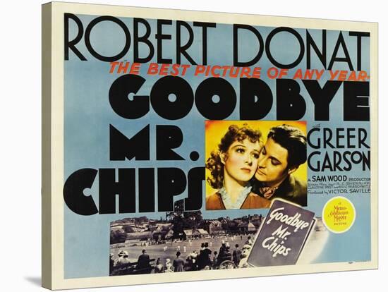 Goodbye Mr. Chips, UK Movie Poster, 1939-null-Stretched Canvas