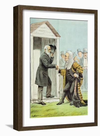 Goodbye to Judge Clark, from 'St. Stephen's Review Presentation Cartoon', 8 Dec 1888-Tom Merry-Framed Giclee Print