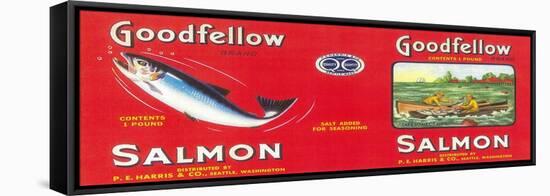 Goodfellow Salmon Can Label - Seattle, WA-Lantern Press-Framed Stretched Canvas