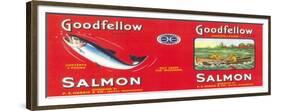 Goodfellow Salmon Can Label - Seattle, WA-Lantern Press-Framed Premium Giclee Print