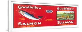 Goodfellow Salmon Can Label - Seattle, WA-Lantern Press-Framed Premium Giclee Print