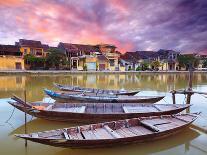 View on the Old Town of Hoi an from the River. Boats in the Foreground.-GoodOlga-Photographic Print