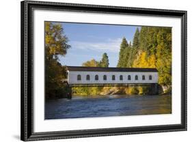 Goodpasture Covered Bridge, Mckenzie River, Lane County, Oregon, USA-Jamie & Judy Wild-Framed Photographic Print