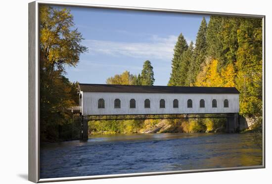 Goodpasture Covered Bridge, Mckenzie River, Lane County, Oregon, USA-Jamie & Judy Wild-Framed Photographic Print