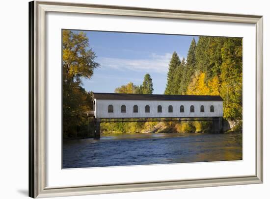 Goodpasture Covered Bridge, Mckenzie River, Lane County, Oregon, USA-Jamie & Judy Wild-Framed Photographic Print