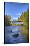 Goodpasture Covered Bridge, Mckenzie River, Lane County, Oregon, USA-Jamie & Judy Wild-Stretched Canvas