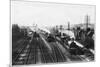 Goods Train Waits on One Track to Let the Passenger Train Go Through-null-Mounted Premium Giclee Print