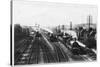 Goods Train Waits on One Track to Let the Passenger Train Go Through-null-Stretched Canvas