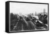 Goods Train Waits on One Track to Let the Passenger Train Go Through-null-Framed Stretched Canvas