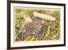 Goodyear Blimp and Factory, Akron, Ohio-null-Framed Premium Giclee Print