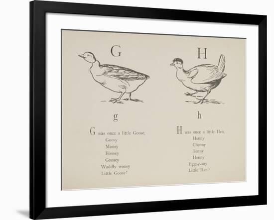 Goose and Hen Illustrations and Verses From Nonsense Alphabets Drawn and Written by Edward Lear.-Edward Lear-Framed Giclee Print