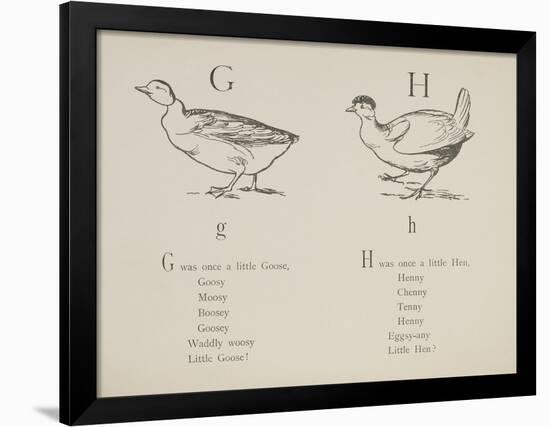 Goose and Hen Illustrations and Verses From Nonsense Alphabets Drawn and Written by Edward Lear.-Edward Lear-Framed Giclee Print