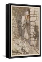 Goose Girl, Rackham-Arthur Rackham-Framed Stretched Canvas