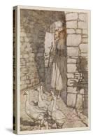Goose Girl, Rackham-Arthur Rackham-Stretched Canvas
