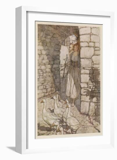 Goose Girl, Rackham-Arthur Rackham-Framed Art Print