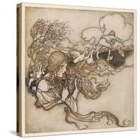 Goose Girl-Arthur Rackham-Stretched Canvas