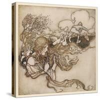 Goose Girl-Arthur Rackham-Stretched Canvas