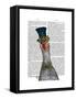 Goose in Blue Hat-Fab Funky-Framed Stretched Canvas