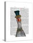 Goose in Blue Hat-Fab Funky-Stretched Canvas