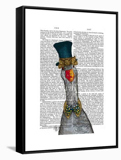 Goose in Blue Hat-Fab Funky-Framed Stretched Canvas