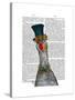 Goose in Blue Hat-Fab Funky-Stretched Canvas