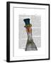 Goose in Blue Hat-Fab Funky-Framed Art Print