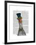 Goose in Blue Hat-Fab Funky-Framed Art Print