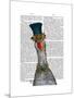 Goose in Blue Hat-Fab Funky-Mounted Art Print