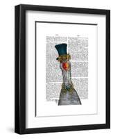 Goose in Blue Hat-Fab Funky-Framed Art Print