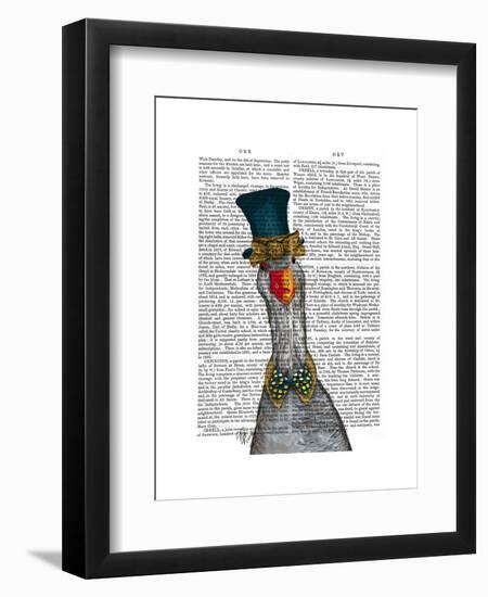 Goose in Blue Hat-Fab Funky-Framed Art Print