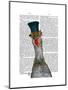 Goose in Blue Hat-Fab Funky-Mounted Art Print