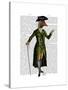 Goose in Green Regency Coat-Fab Funky-Stretched Canvas