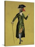 Goose in Green Regency Coat-Fab Funky-Stretched Canvas