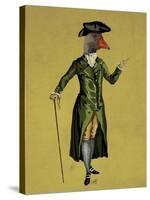 Goose in Green Regency Coat-Fab Funky-Stretched Canvas