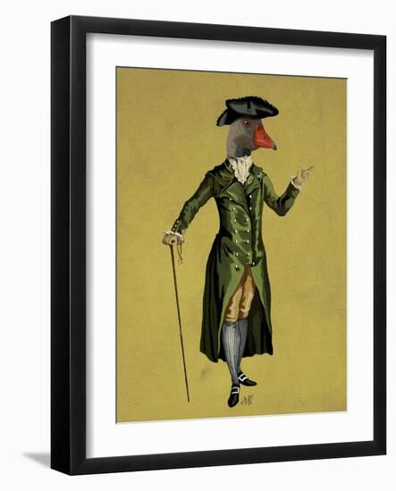 Goose in Green Regency Coat-Fab Funky-Framed Art Print