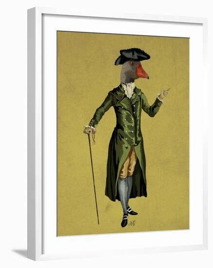 Goose in Green Regency Coat-Fab Funky-Framed Art Print